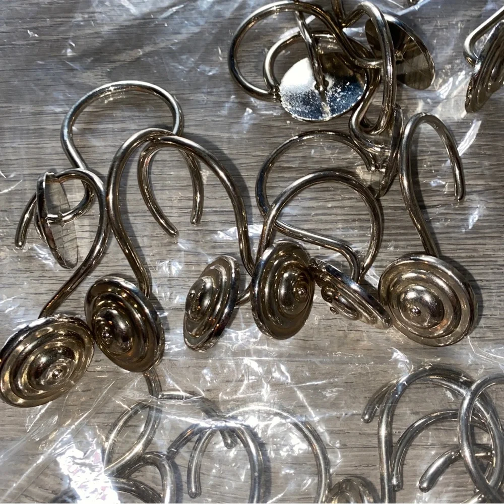 Shower Curtain Rings/Hooks Silver 24 pack